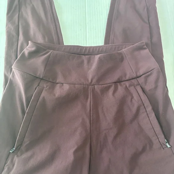 Athleta Headlands Hybrid Tight Sz 4 Burgundy Wine High Rise Zip Pockets Skinny - Picture 5 of 9